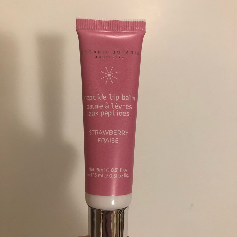 3/$20 Organik Botanik Strawberry Peptide Lip Balm NWOT